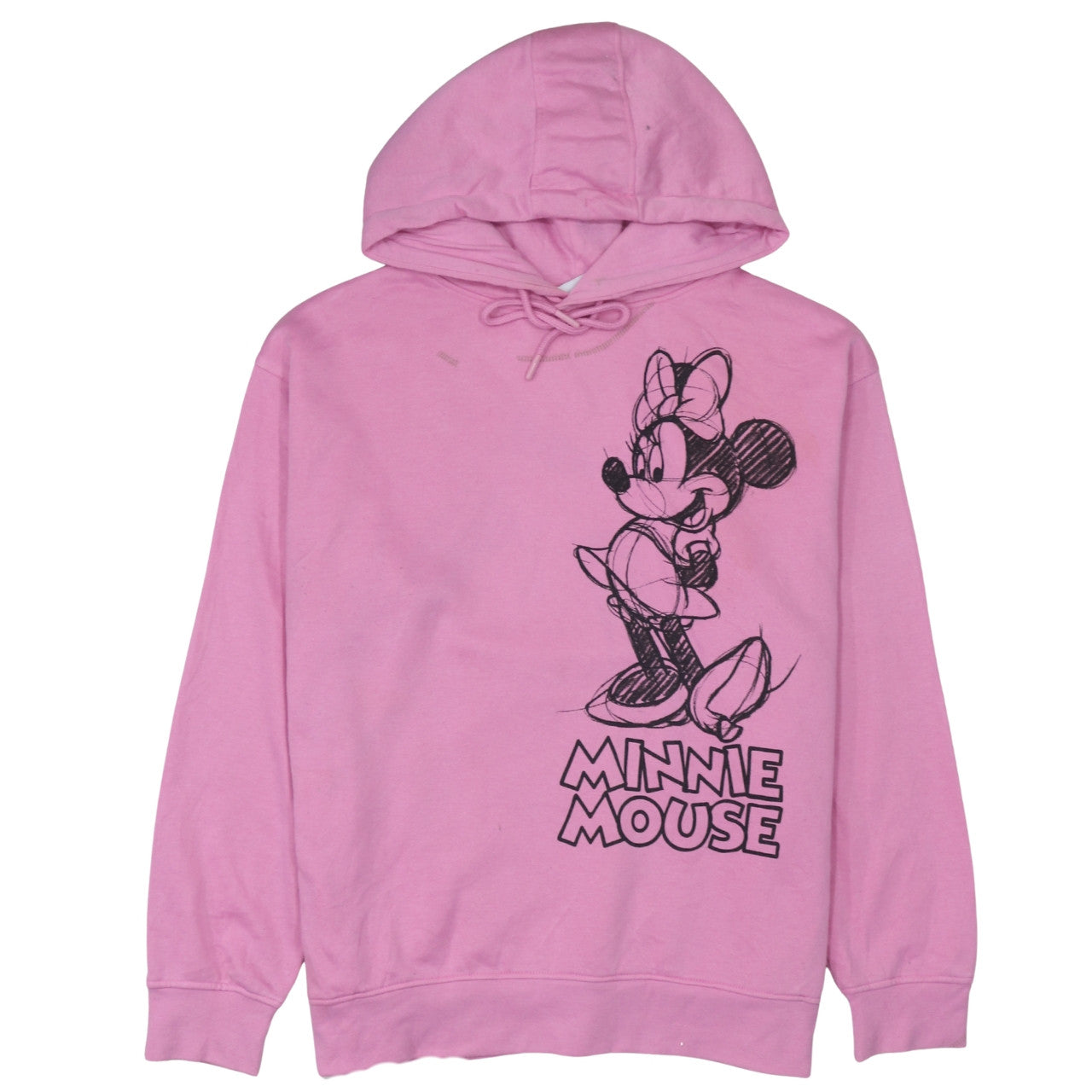 Disney Womens Pink Minnie Mouse Pullover Hoodie Size L 14/16