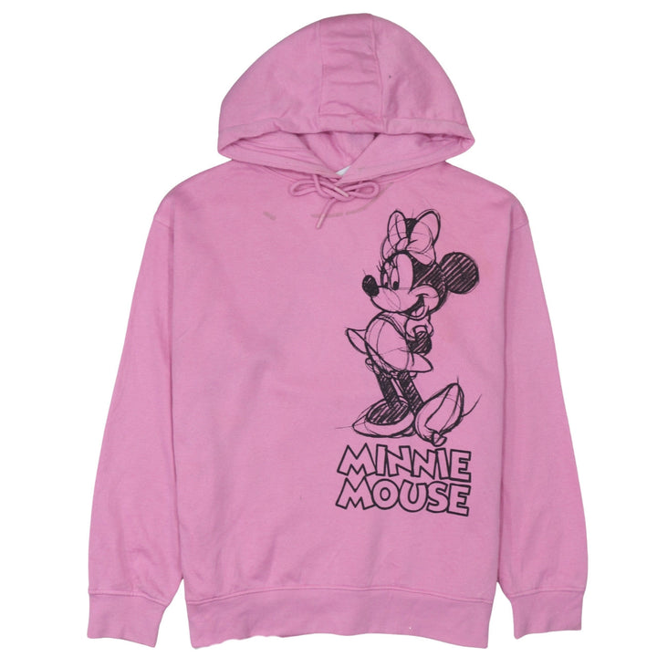Disney Womens Pink Minnie Mouse Pullover Hoodie Size L 14/16