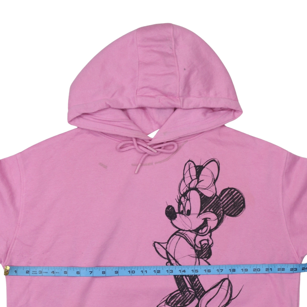 Disney Womens Pink Minnie Mouse Pullover Hoodie Size L 14/16