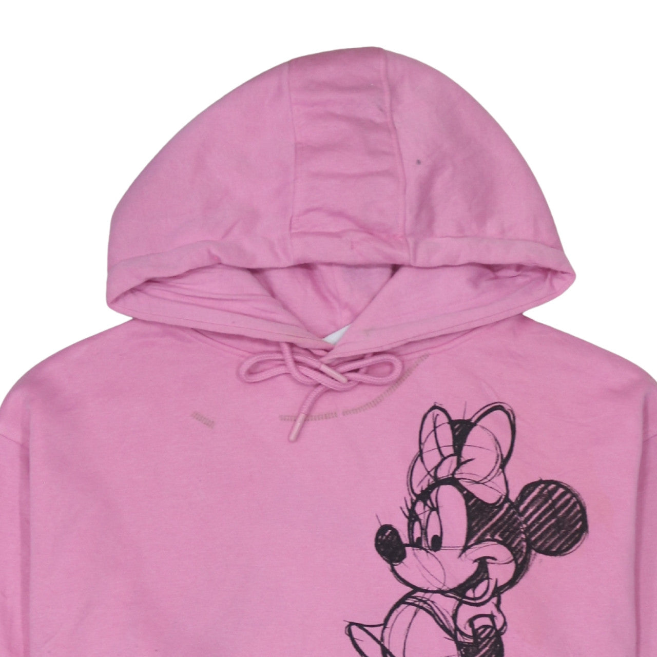 Disney Womens Pink Minnie Mouse Pullover Hoodie Size L 14/16