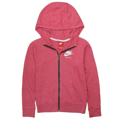 Nike Girls Pink Full Zip Hoodie 12-13 Years - Lightweight Casual Sportswear