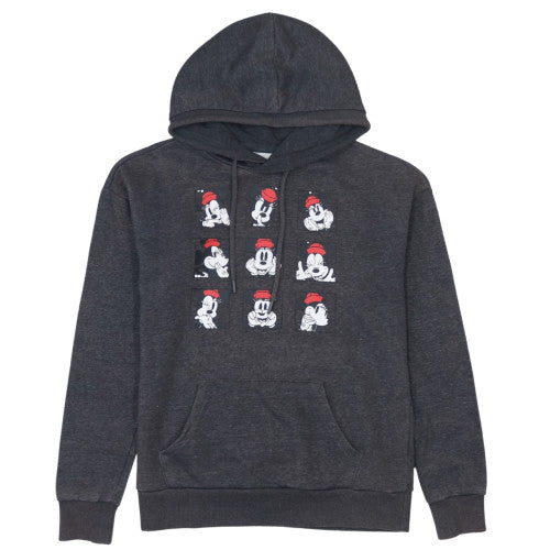 Disney Womens Dark Grey Pullover Hoodie Mickey & Friends XS