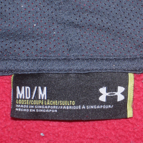 Under Armour Men's Red Pullover Hoodie M Relaxed Fit Fleece