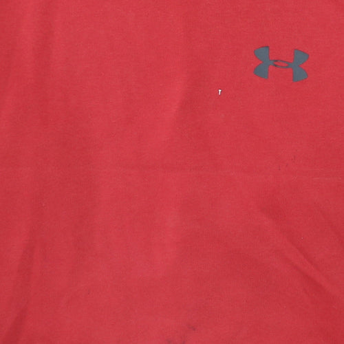 Under Armour Men's Red Pullover Hoodie M Relaxed Fit Fleece