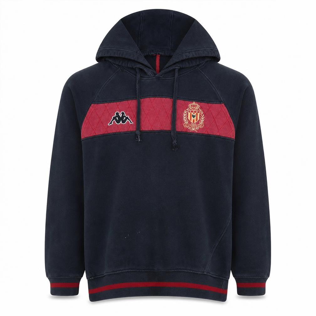 Front view of Kappa Men’s Black Red Pullover Hoodie Large Embroidered Sportswear