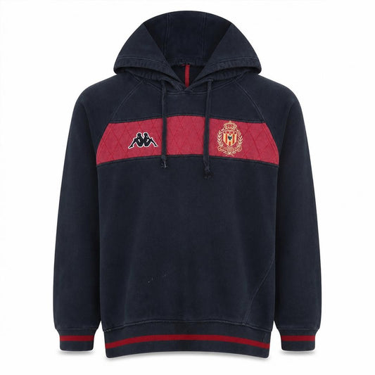 Front view of Kappa Men’s Black Red Pullover Hoodie Large Embroidered Sportswear