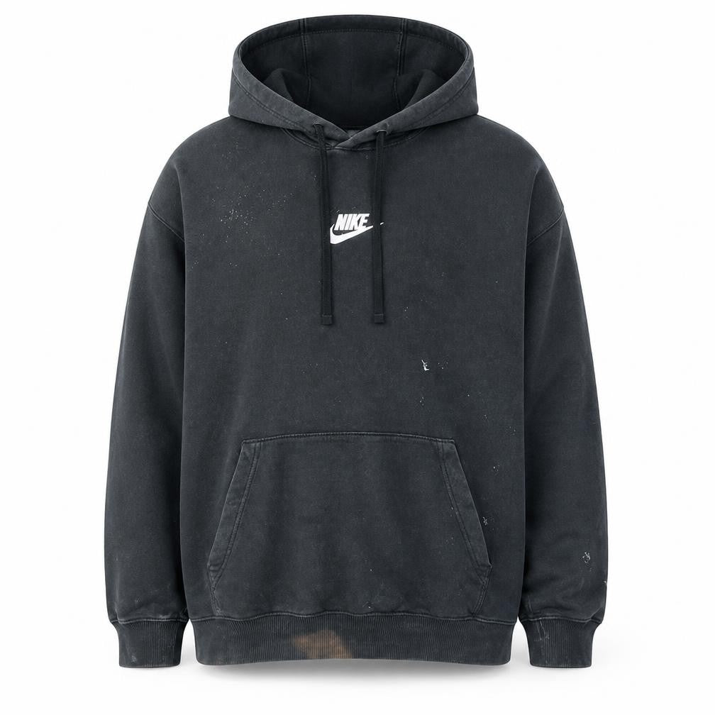 Nike Mens Black XL Pullover Hoodie with Logo Fleece Sweatshirt