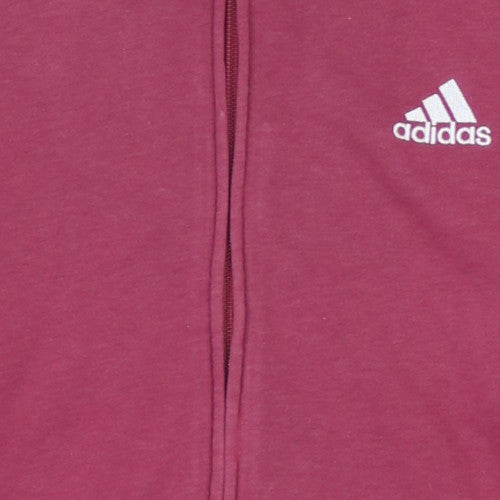 Adidas Women's Pink Full Zip Hoodie Size S 8-10 Cotton Blend