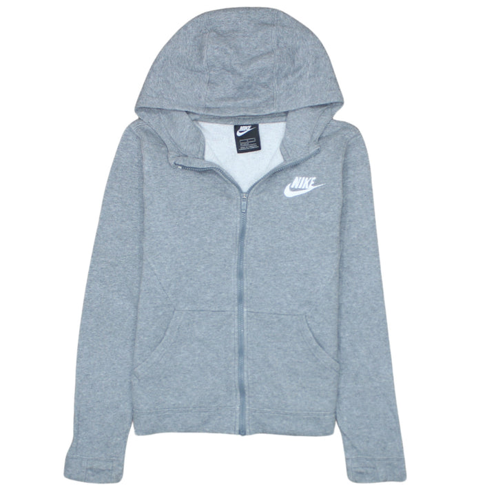 Nike Boys Grey Full Zip Hoodie L 147-158cm Fleece Sweatshirt