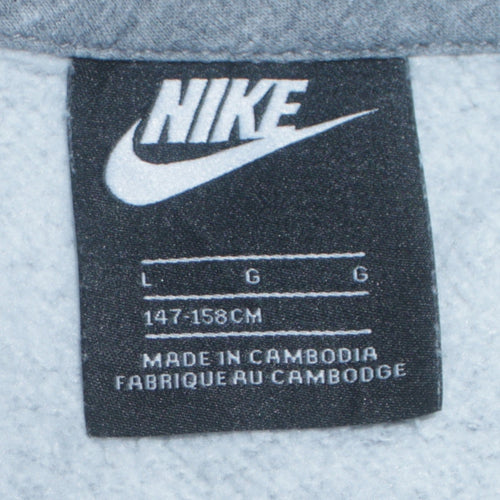 Nike Boys Grey Full Zip Hoodie L 147-158cm Fleece Sweatshirt