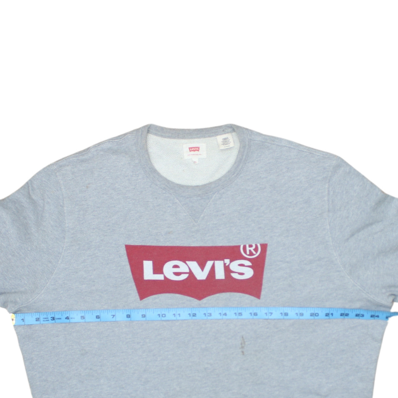 Levi's Men's Grey XL Pullover Crew Neck Sweatshirt Logo Fleece