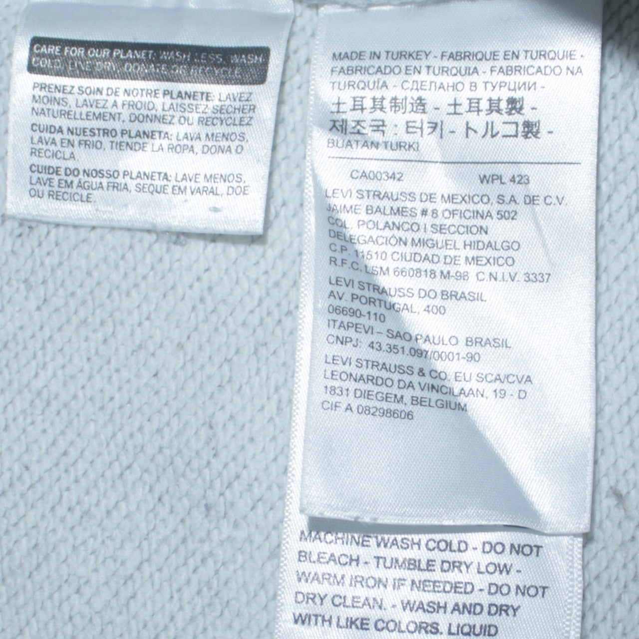 Levi's Men's Grey XL Pullover Crew Neck Sweatshirt Logo Fleece