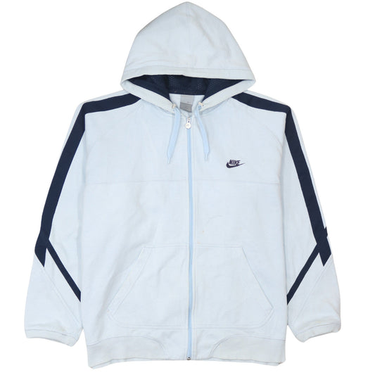 Front view of Nike Men’s Light Blue Full Zip Hoodie XL Sportswear Fleece