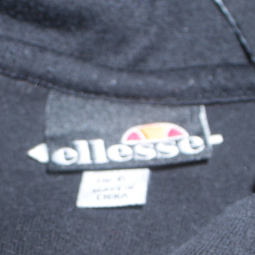 Ellesse Womens Black Pullover Hoodie Size 12 Cotton Blend Logo Sweatshirt