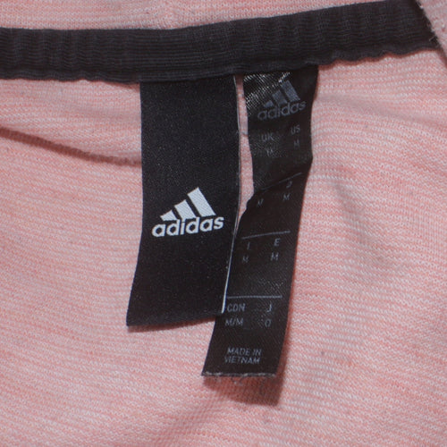Adidas Men's Pink Full Zip Hoodie Size M Lightweight Logo Sweatshirt