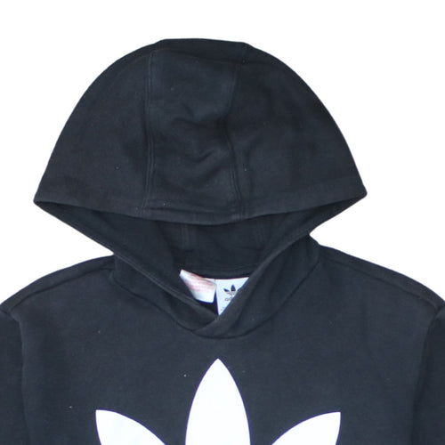 Adidas Boys Black Hoodie 13-14 Years Pullover Fleece Trefoil Logo