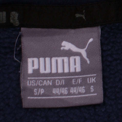 Puma Men's Blue Pullover Hoodie Size S Fleece Logo Sweatshirt