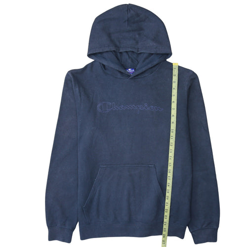 Champion Men's Blue Pullover Hoodie Large Embroidered Logo Fleece