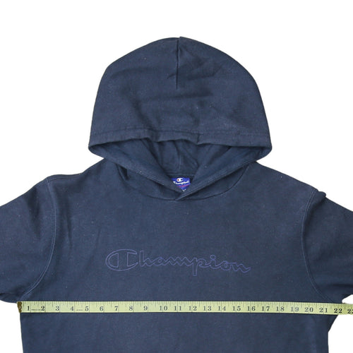 Champion Men's Blue Pullover Hoodie Large Embroidered Logo Fleece
