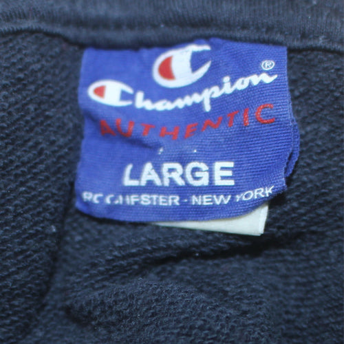 Champion Men's Blue Pullover Hoodie Large Embroidered Logo Fleece