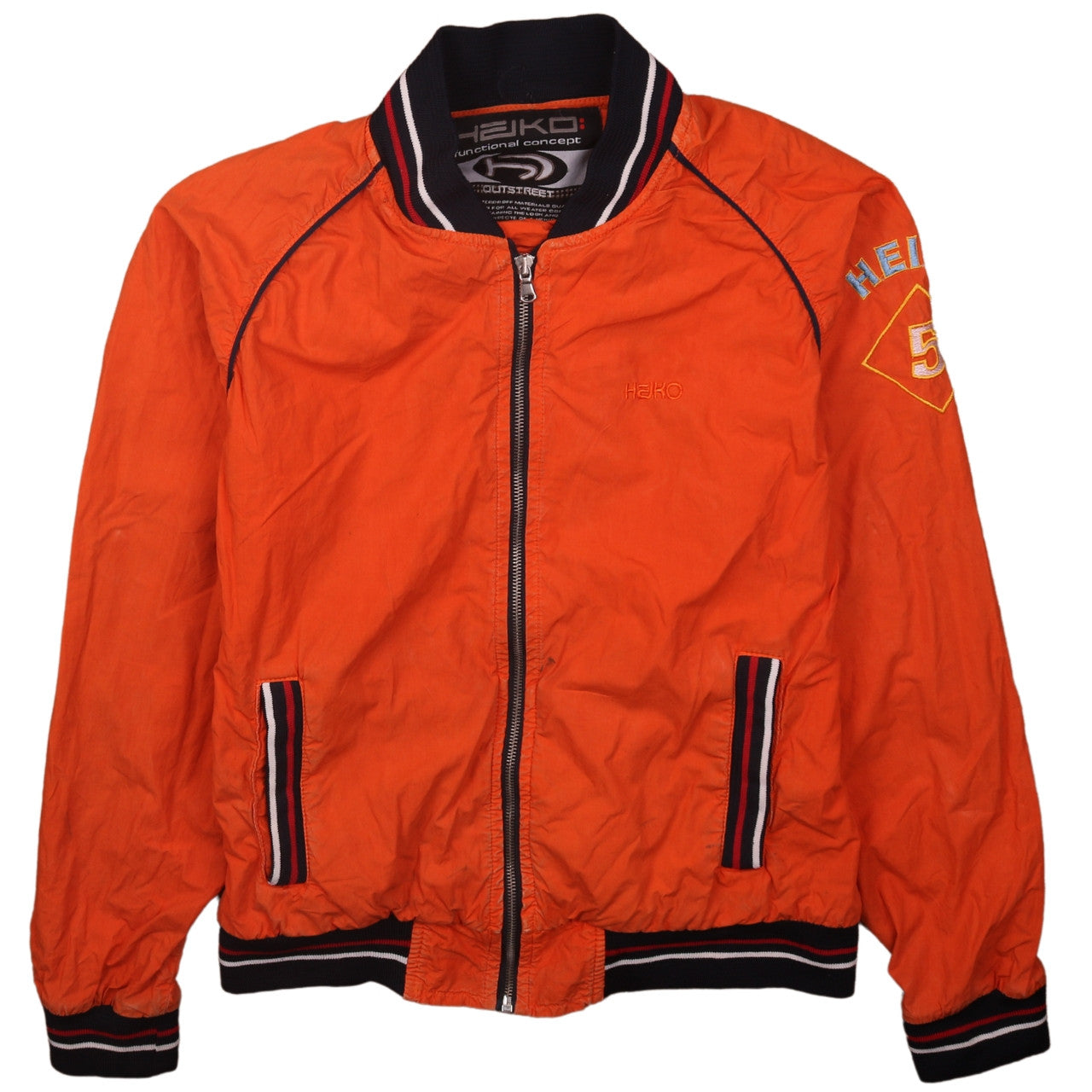 Heiko Men's Orange Bomber Jacket Size M Water Resistant Sports Style