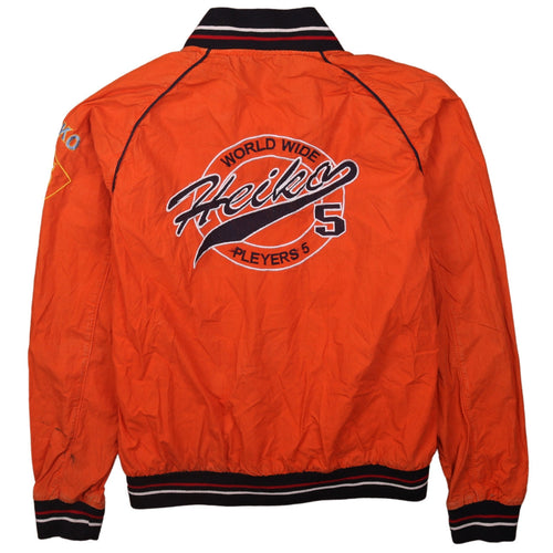 Heiko Men's Orange Bomber Jacket Size M Water Resistant Sports Style