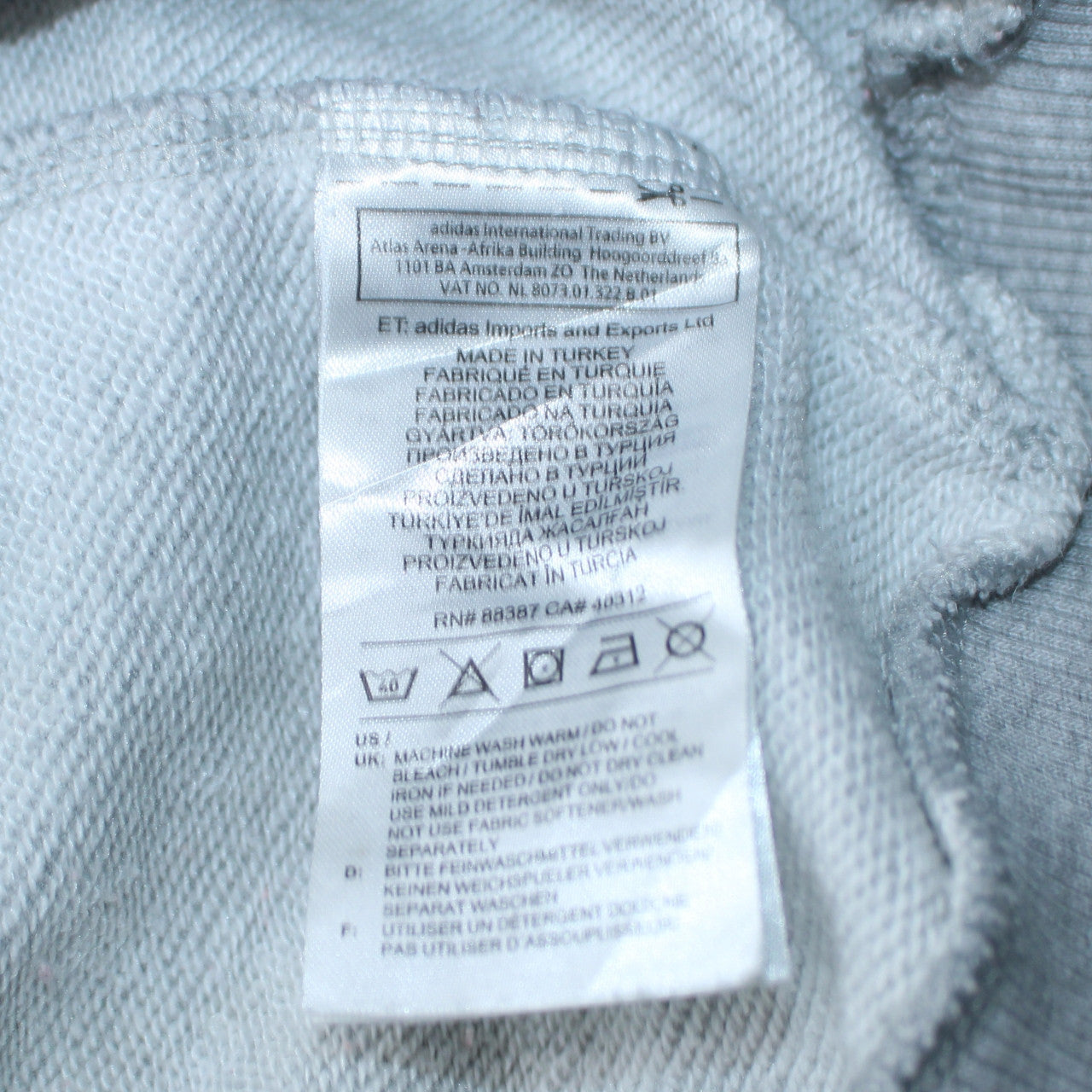 Adidas Womens Grey Crew Neck Sweatshirt Size 14 Logo Print Pullover