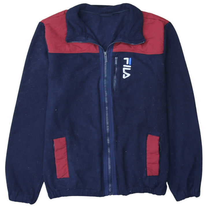FILA Men's Blue and Red Full Zip Fleece Jacket Size M