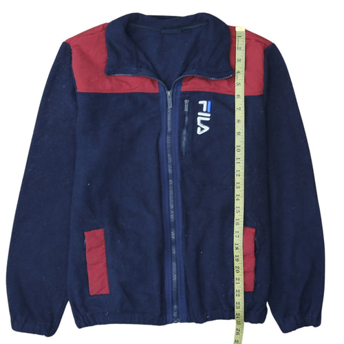 FILA Men's Blue and Red Full Zip Fleece Jacket Size M