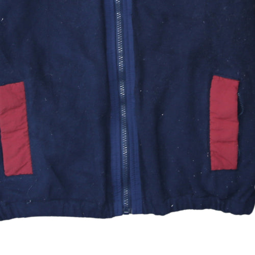 FILA Men's Blue and Red Full Zip Fleece Jacket Size M