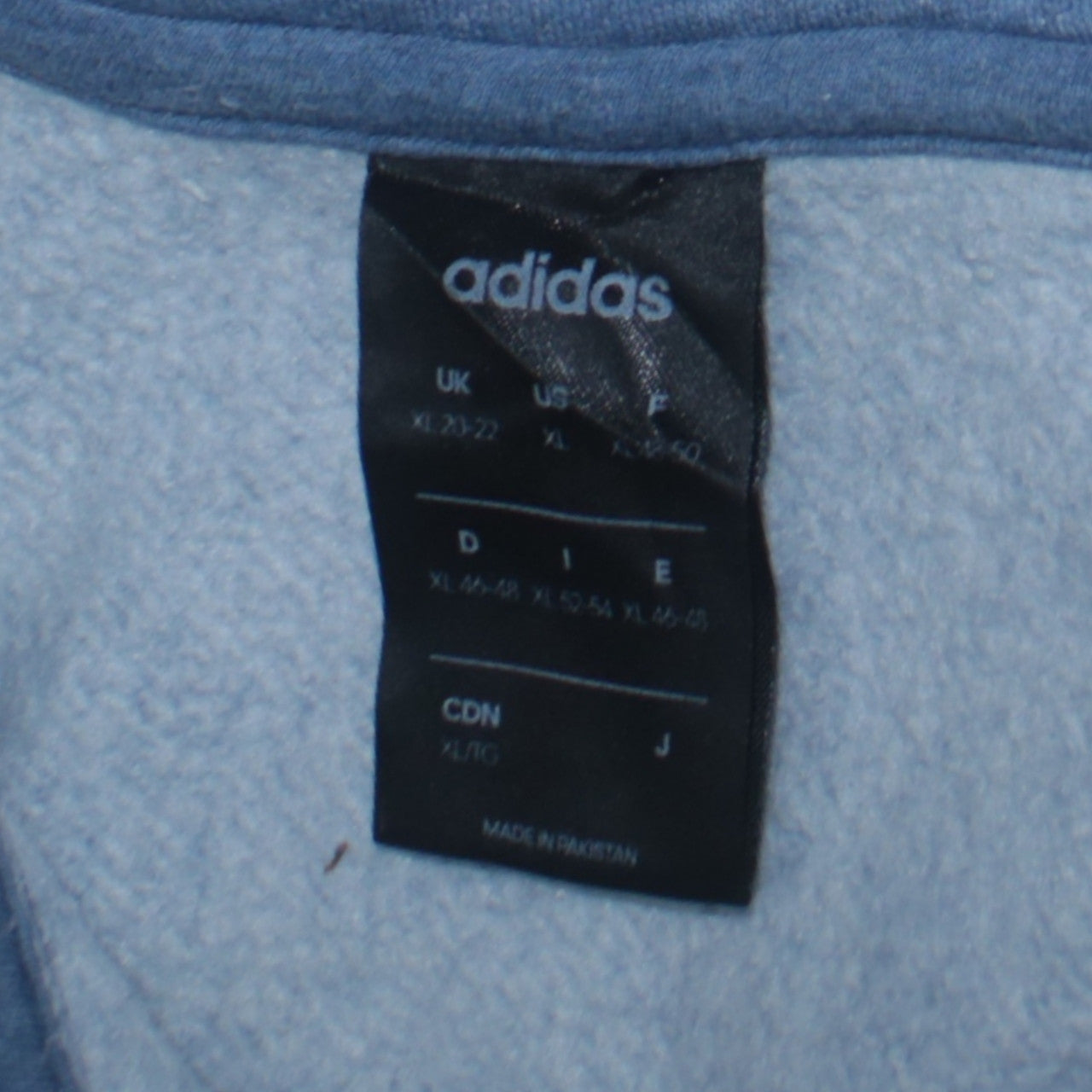 Adidas Women Blue 1/4 Zip Sweatshirt XL 20-22 Logo Striped Casual