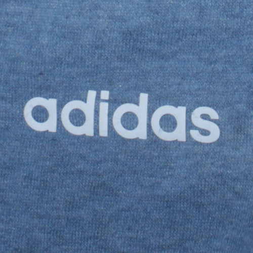 Adidas Women Blue 1/4 Zip Sweatshirt XL 20-22 Logo Striped Casual