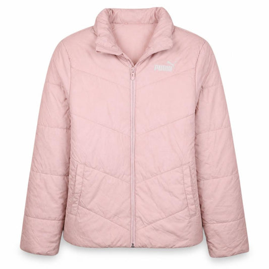Puma Girls Pink Puffer Jacket 13-14 Years Quilted Full Zip Winter Coat