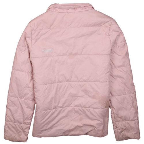 Puma Girls Pink Puffer Jacket 13-14 Years Quilted Full Zip Winter Coat