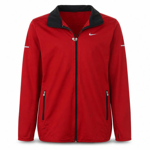 Nike Men's Red XL Track Jacket Reflective Full Zip Sports Top