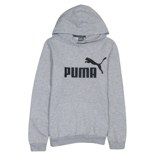 Puma Boys Grey Hoodie Size 13-14 Years Pullover Fleece Sweatshirt