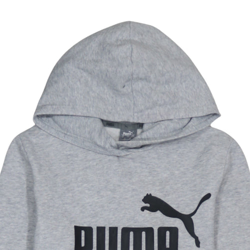 Puma Boys Grey Hoodie Size 13-14 Years Pullover Fleece Sweatshirt