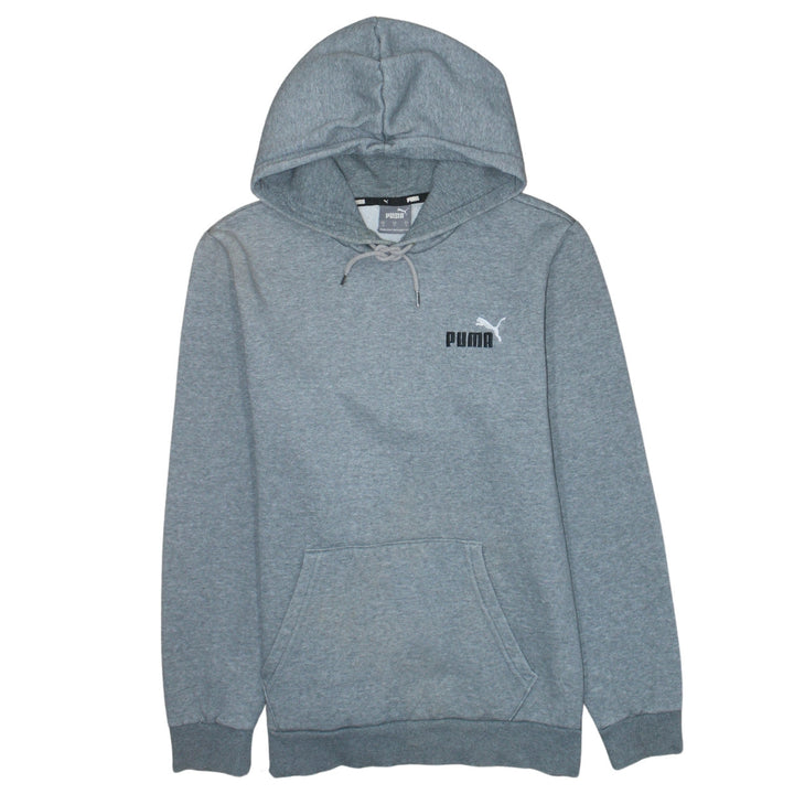 Puma Men's Grey Pullover Hoodie Size S Regular Fit Fleece Sweatshirt