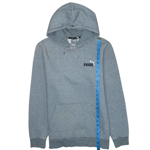 Puma Men's Grey Pullover Hoodie Size S Regular Fit Fleece Sweatshirt