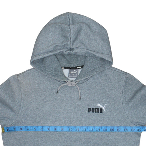 Puma Men's Grey Pullover Hoodie Size S Regular Fit Fleece Sweatshirt