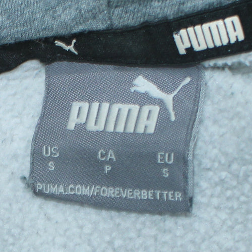 Puma Men's Grey Pullover Hoodie Size S Regular Fit Fleece Sweatshirt