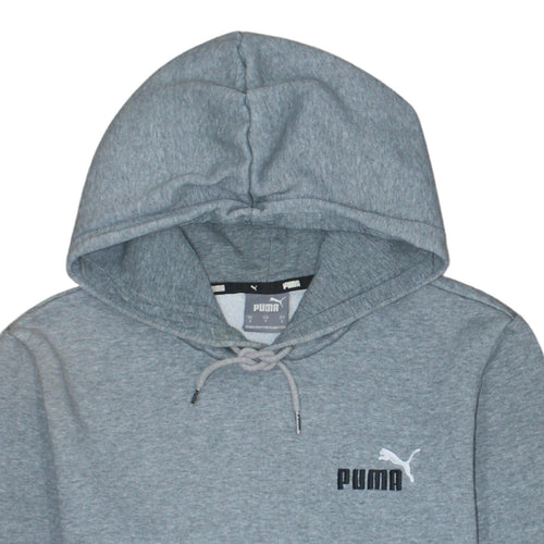 Puma Men's Grey Pullover Hoodie Size S Regular Fit Fleece Sweatshirt