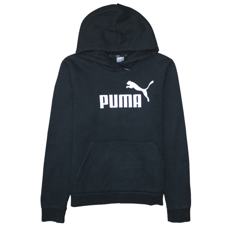 Puma Women's Black Hoodie Size 12 Pullover Logo Sweatshirt