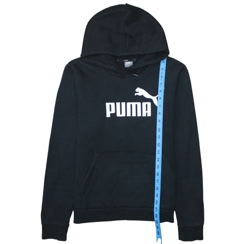 Puma Women's Black Hoodie Size 12 Pullover Logo Sweatshirt