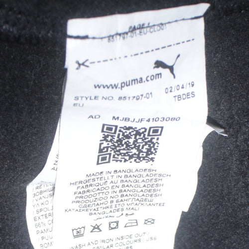 Puma Women's Black Hoodie Size 12 Pullover Logo Sweatshirt