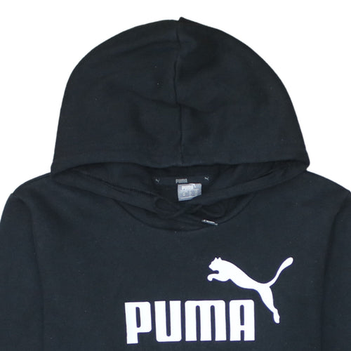 Puma Women's Black Hoodie Size 12 Pullover Logo Sweatshirt