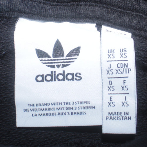 Adidas Men's Black XS Pullover Hoodie with Logo, Regular Fit