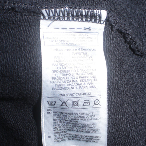 Adidas Men's Black XS Pullover Hoodie with Logo, Regular Fit
