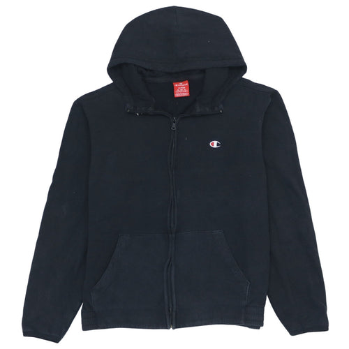 Champion Men's Black Full Zip Hoodie Size L Fleece Logo Sportswear
