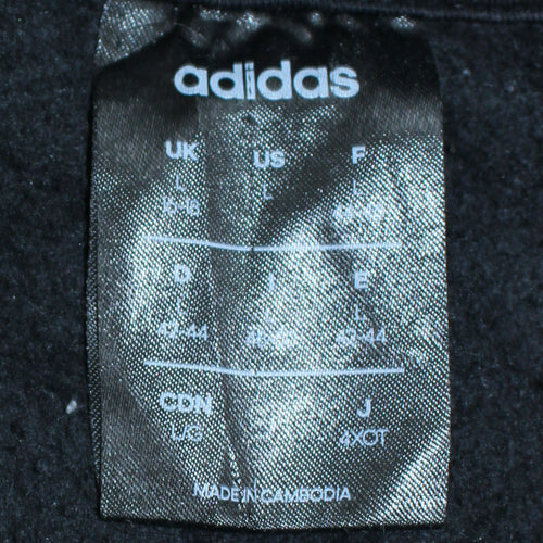 Adidas Womens Black Pullover Hoodie L 16-18 Logo Hooded Sweatshirt